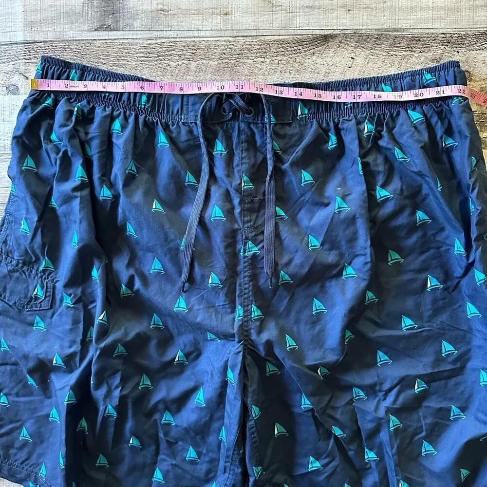 Kanu Surf Men’s Regatta Navy Sail Boat Swim Trunks | Size 5X
